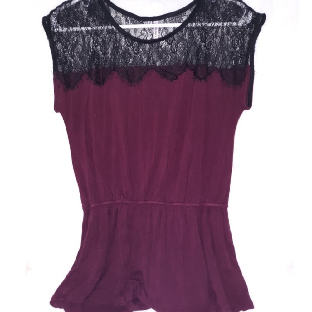maroon lace top